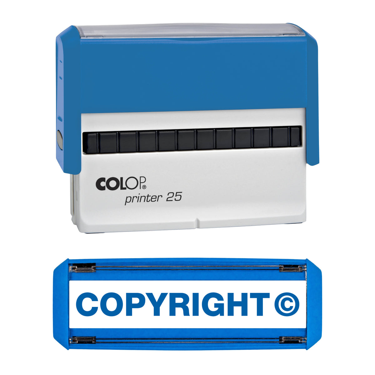Copyright © - Rubber Stamp - COLOP P25 - 75mm x 8mm Impression — blue ink