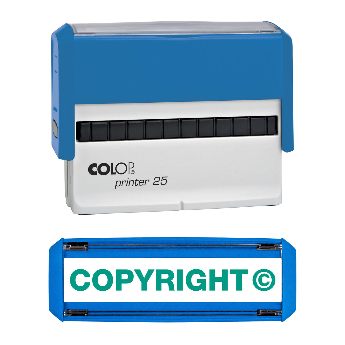 Copyright © - Rubber Stamp - COLOP P25 - 75mm x 8mm Impression — green ink