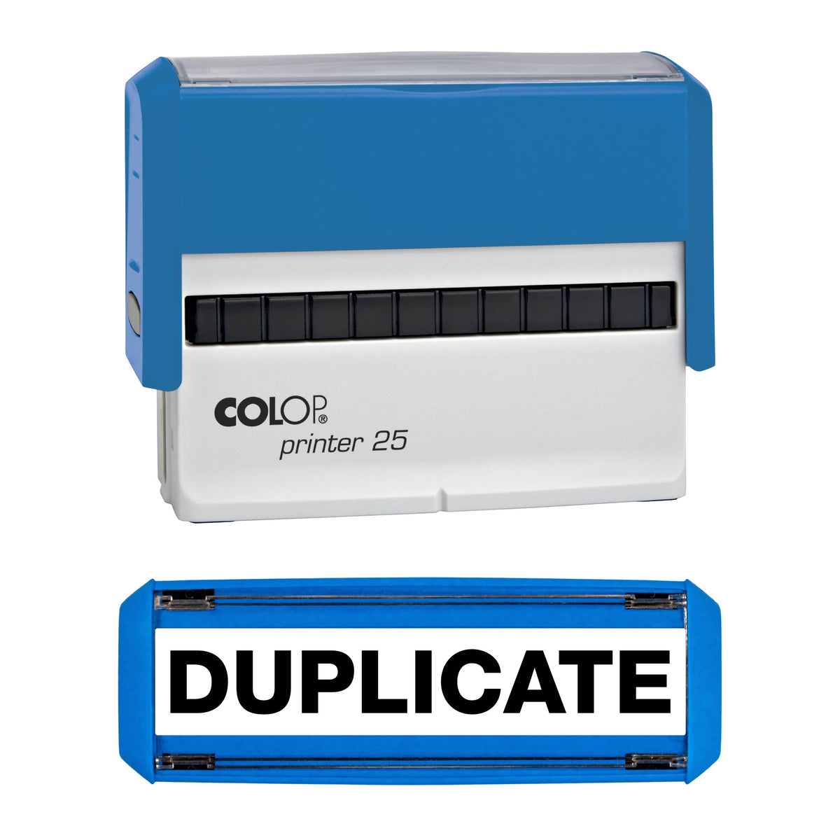 Duplicate - Rubber Stamp - COLOP P25 - 75mm x 8mm Impression — black ink