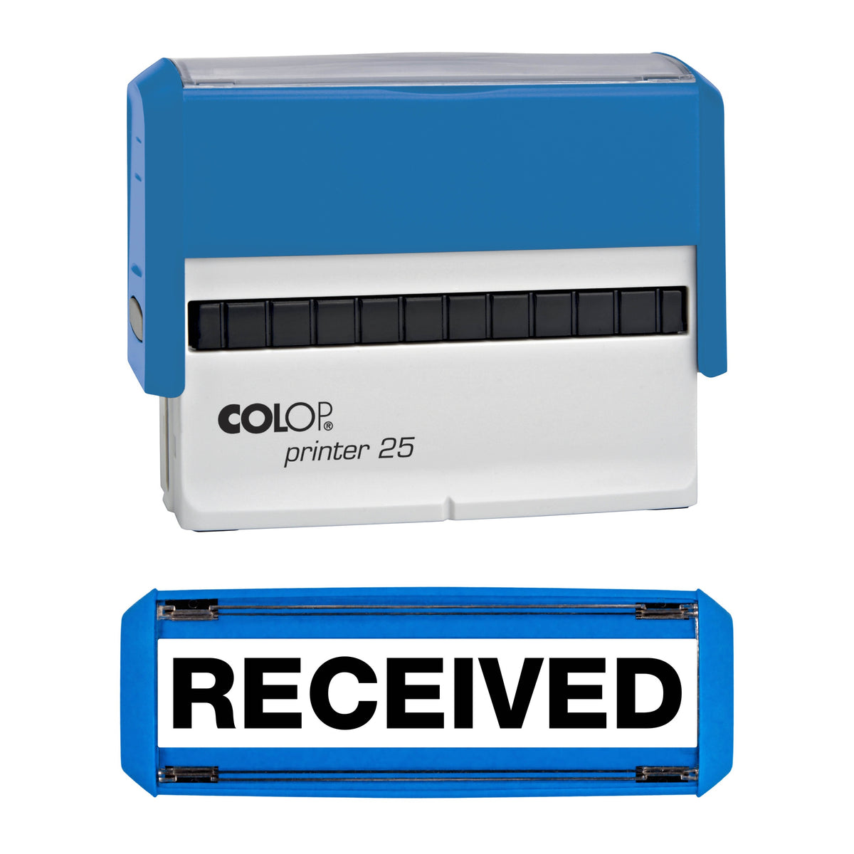 Received - Rubber Stamp - COLOP P25 - 75mm x 11mm Impression — black ink