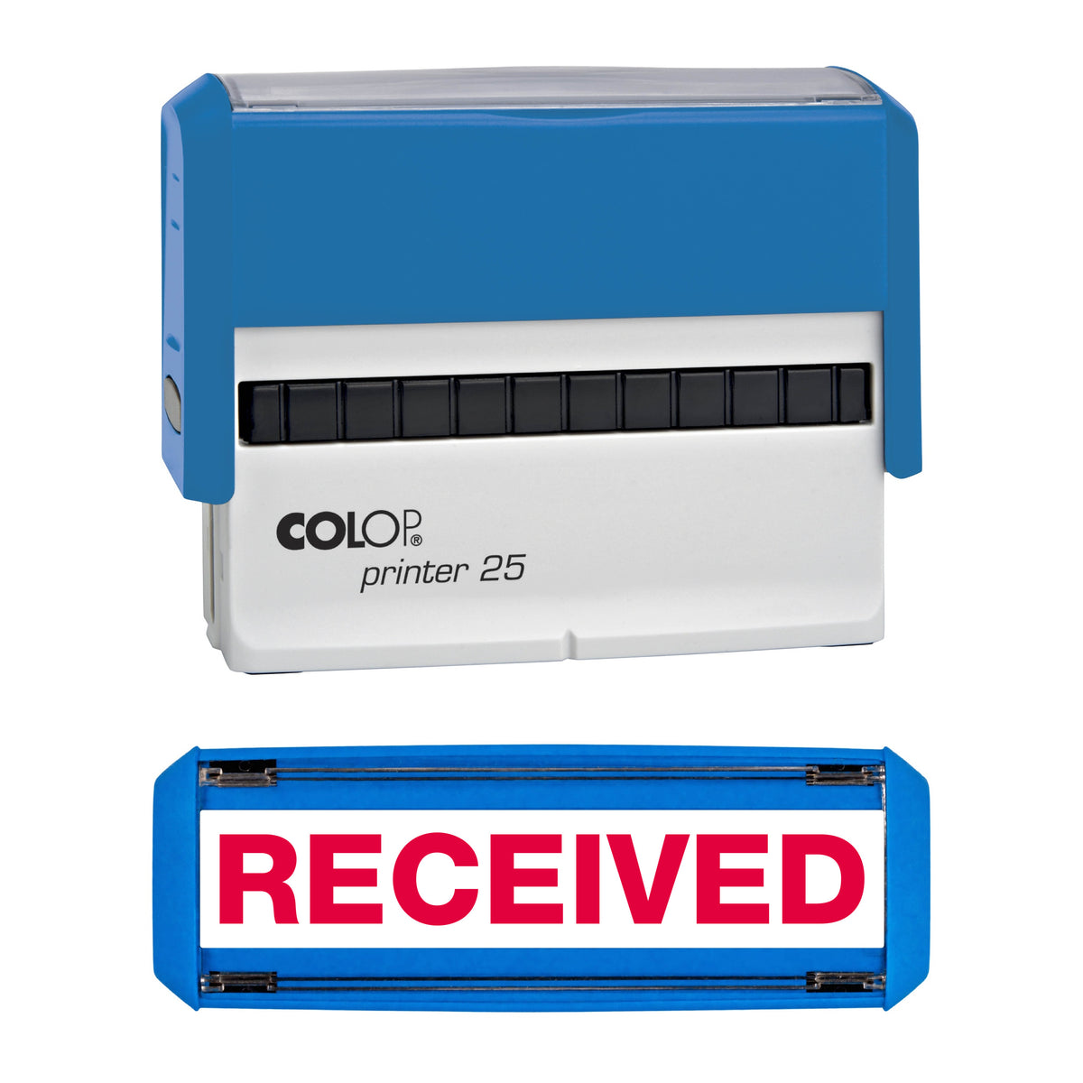 Received - Rubber Stamp - COLOP P25 - 75mm x 11mm Impression — red ink