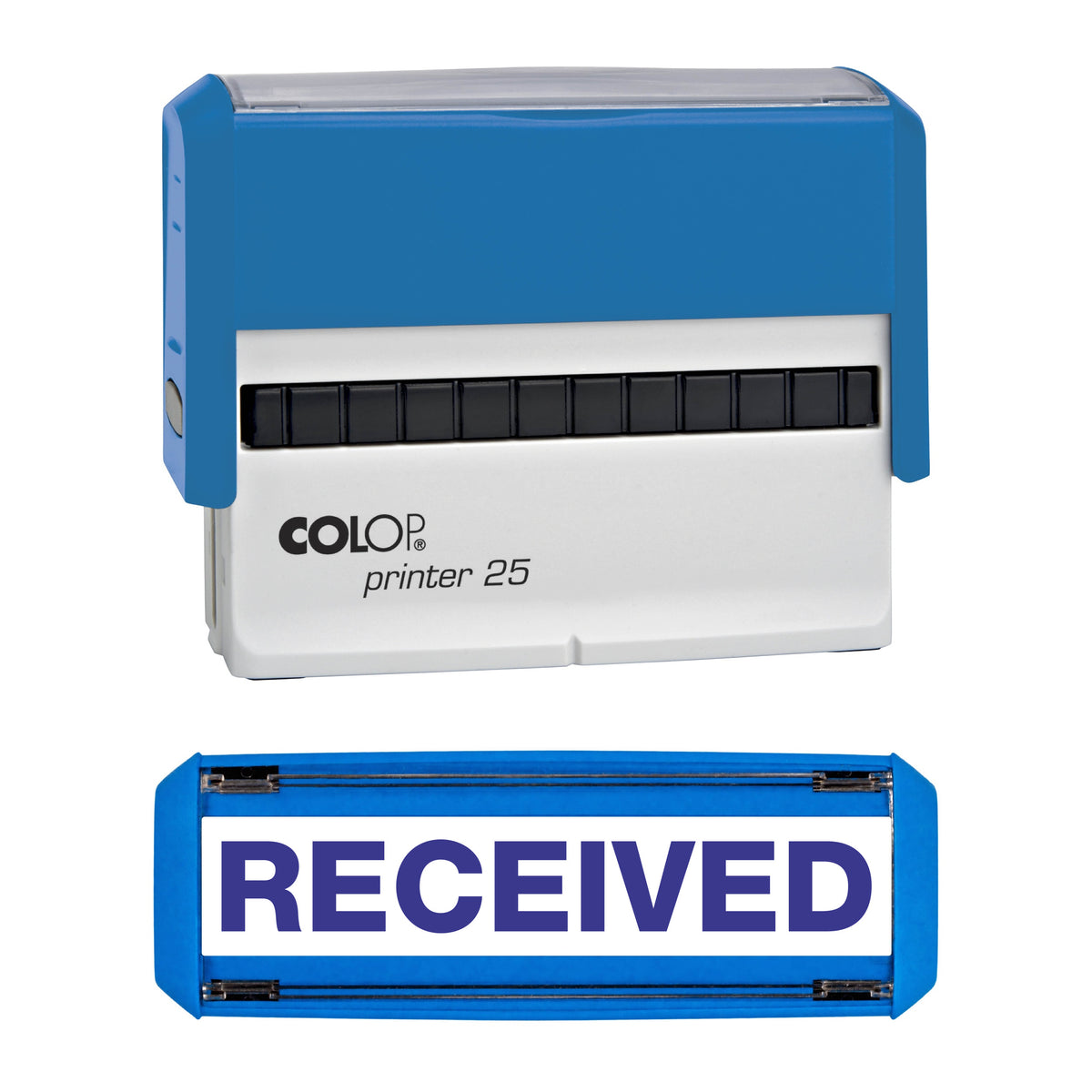 Received - Rubber Stamp - COLOP P25 - 75mm x 11mm Impression — violet ink