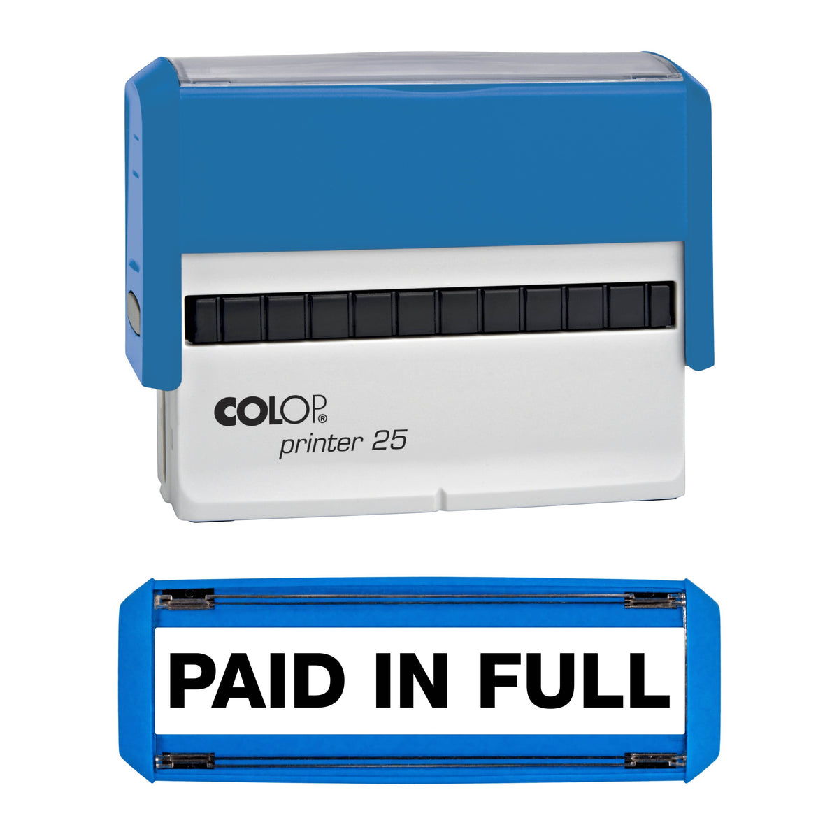 Paid In Full - Rubber Stamp - COLOP P25 - 75mm x 9mm Impression — black ink