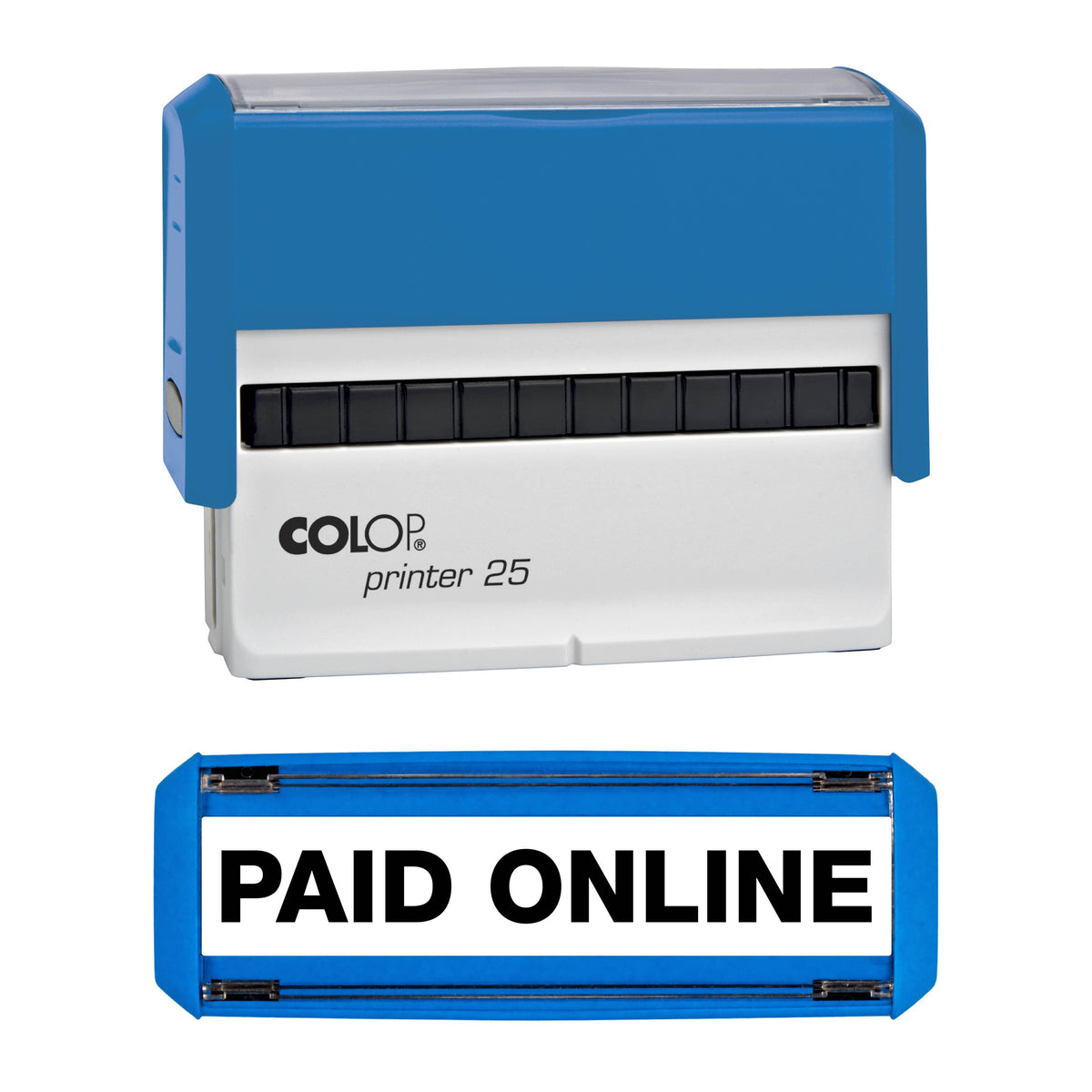 Paid Online - Rubber Stamp - COLOP P25 - 75mm x 9mm Impression — black ink
