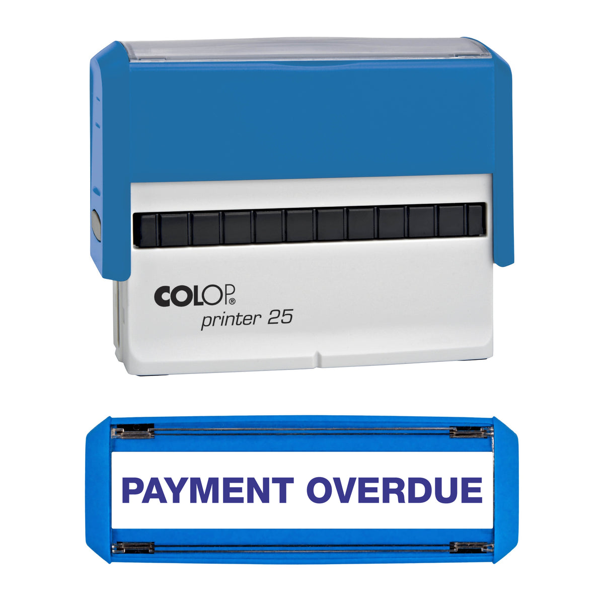 Payment Overdue -  Rubber Stamp - COLOP P25 - 75mm x 6mm Impression — violet ink