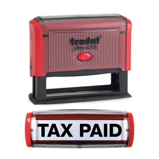 Tax Paid -  Rubber Stamp - Trodat 4918 - 75mm x 12mm Impression
