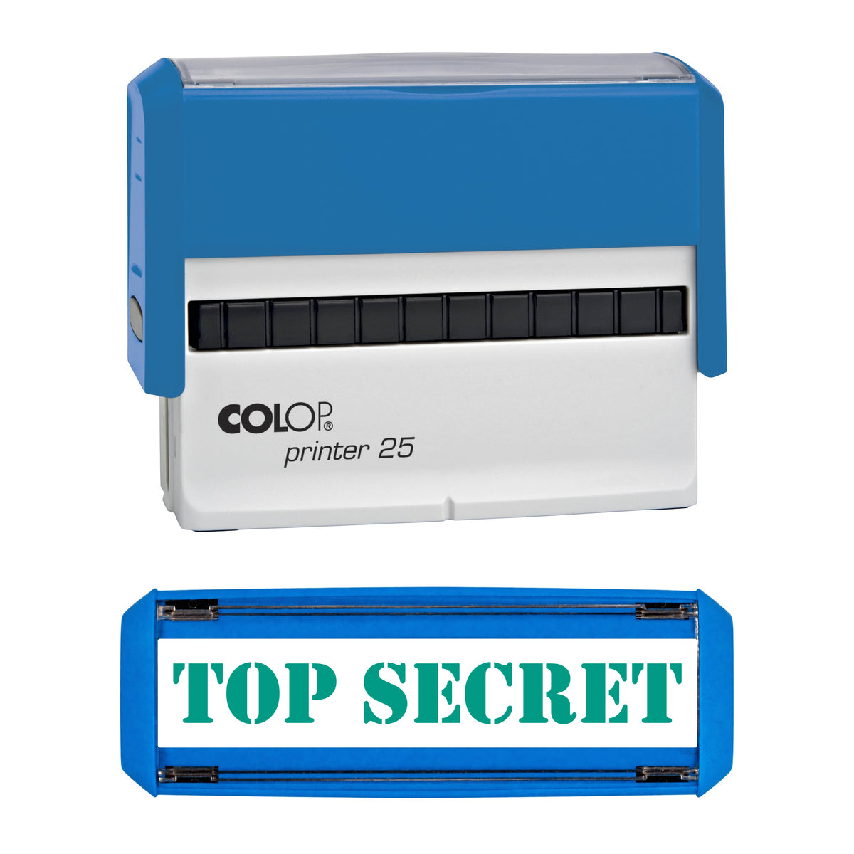 Top Secret -  Rubber Stamp - COLOP P25 - 75mm x 9mm Impression — green ink