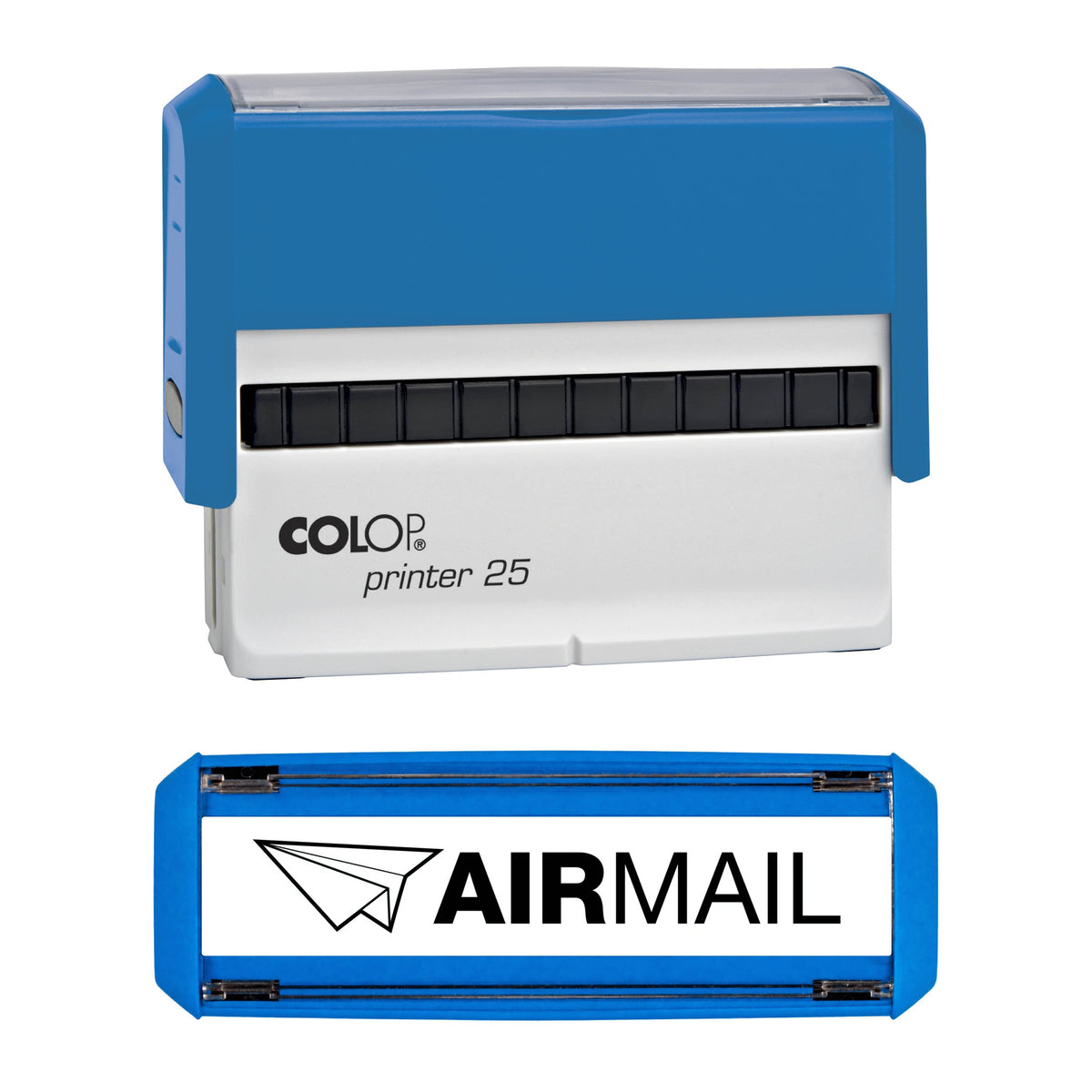 Air Mail - Par Avion -  Rubber Stamp - COLOP P25 - 75mm x 12mm Impression — black ink