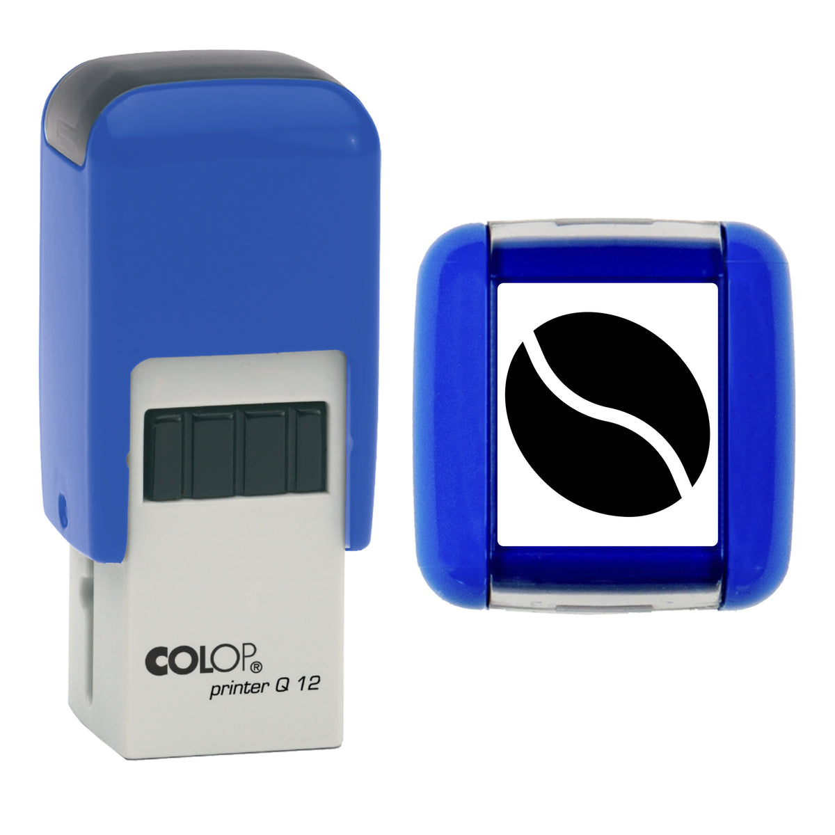 Coffee Bean - Loyalty Card Self-Inking Stamp - COLOP Q12 - 12 x 12mm - black ink