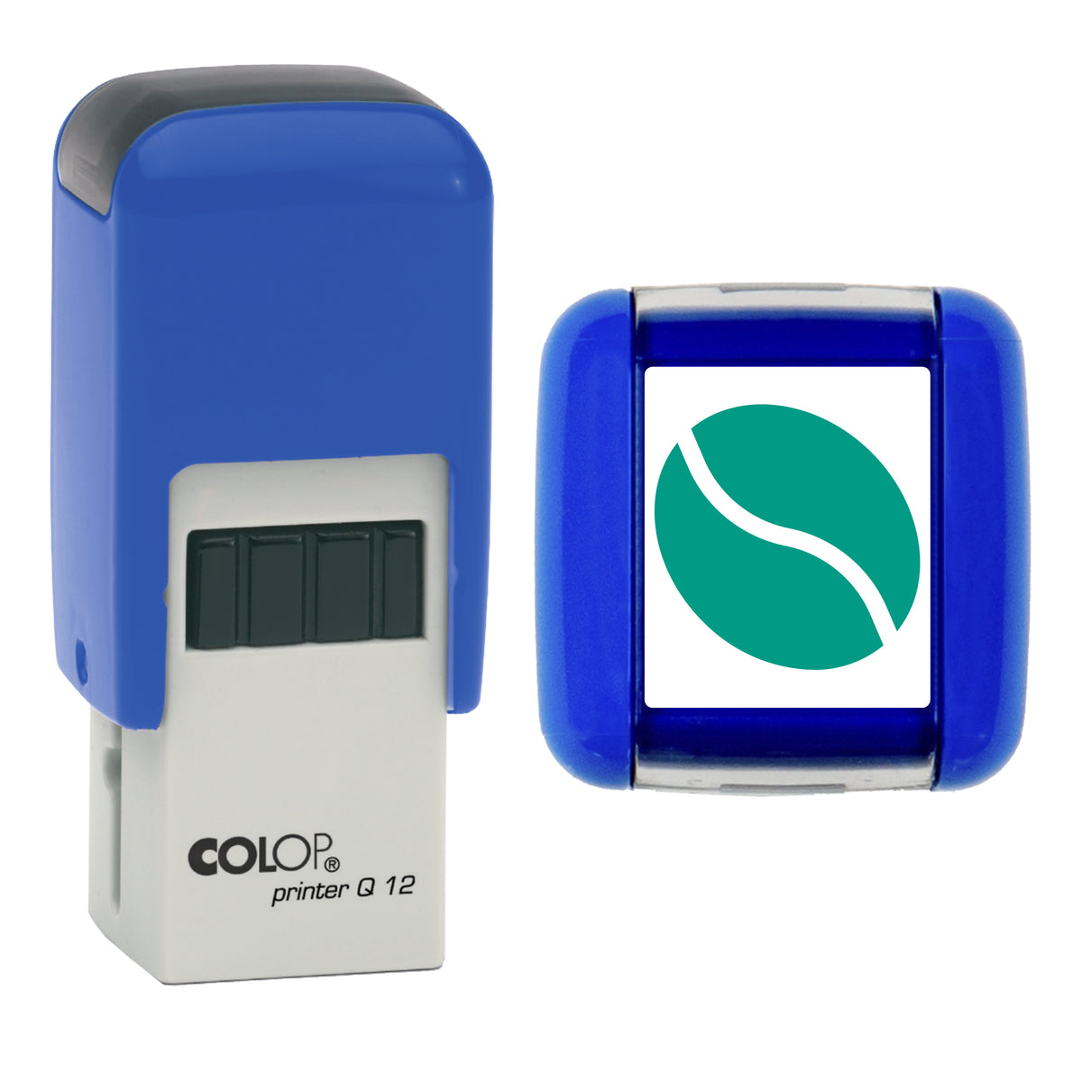 Coffee Bean - Loyalty Card Self-Inking Stamp - COLOP Q12 - 12 x 12mm - green ink