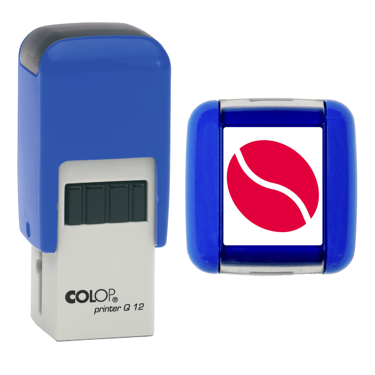 Coffee Bean - Loyalty Card Self-Inking Stamp - COLOP Q12 - 12 x 12mm - red ink