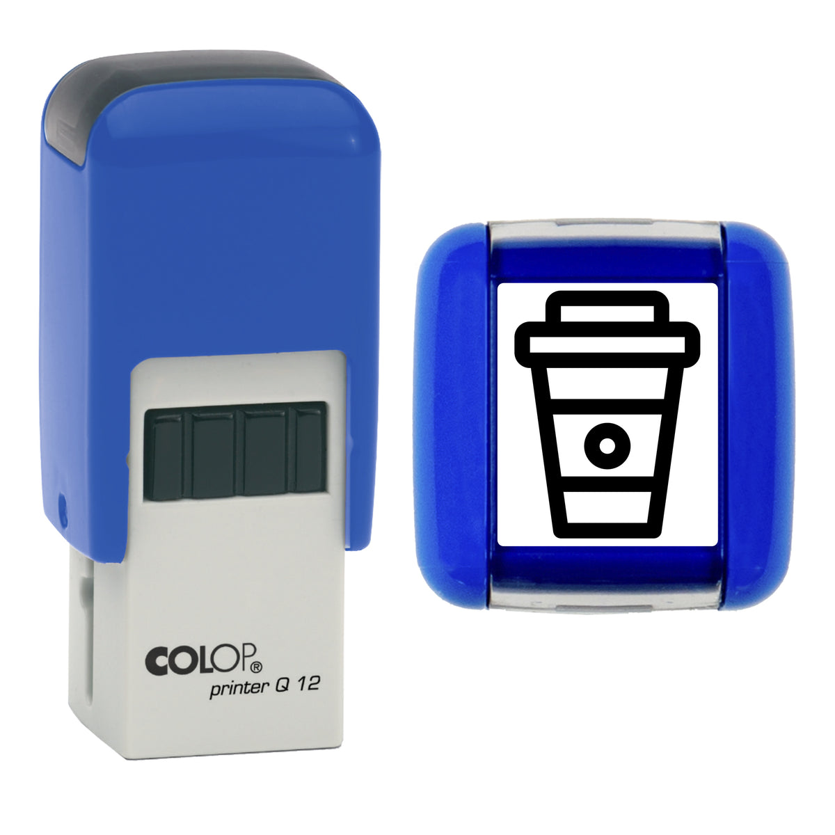 Coffee Cup - Take Out - Loyalty Card Self-Inking Stamp - COLOP Q12 - 12 x 12mm - black ink