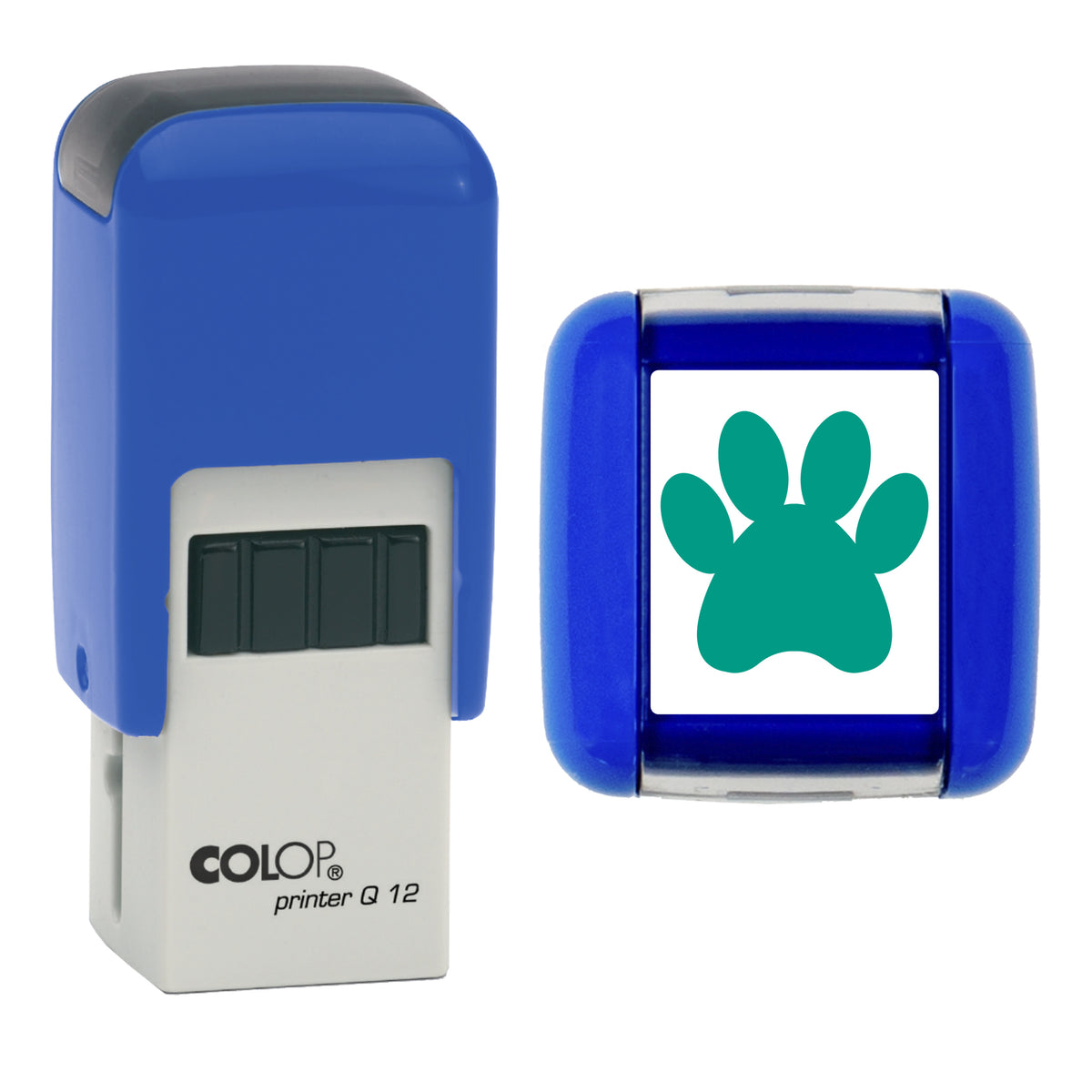 Paw - Loyalty Card Self-Inking Stamp - COLOP Q12 - 12 x 12mm - green ink