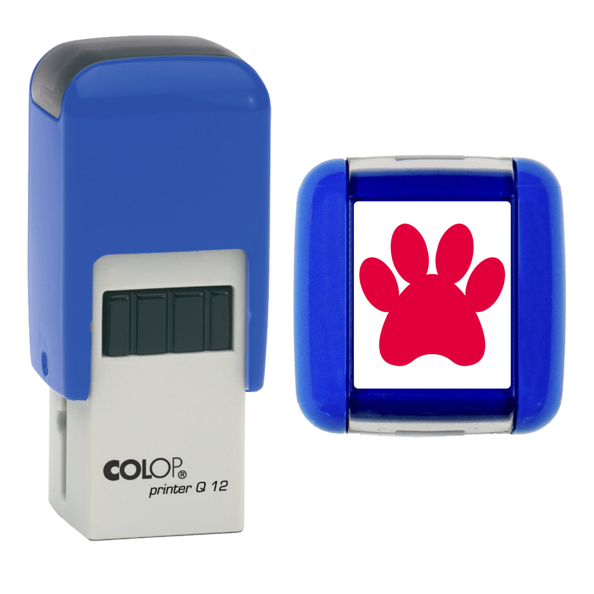 Paw - Loyalty Card Self-Inking Stamp - COLOP Q12 - 12 x 12mm - red ink