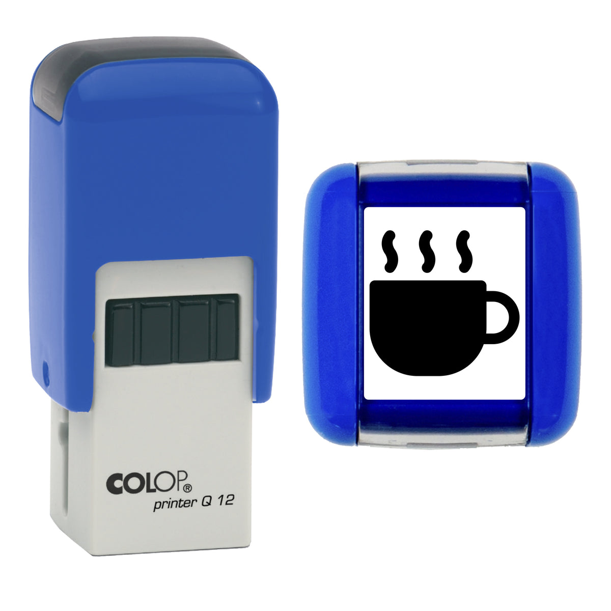 Coffee Cup - Loyalty Card Self-Inking Stamp - COLOP Q12 - 12 x 12mm - black ink