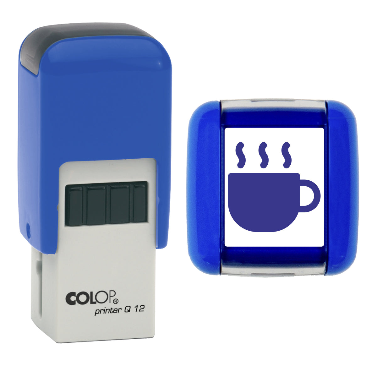 Coffee Cup - Loyalty Card Self-Inking Stamp - COLOP Q12 - 12 x 12mm - violet ink