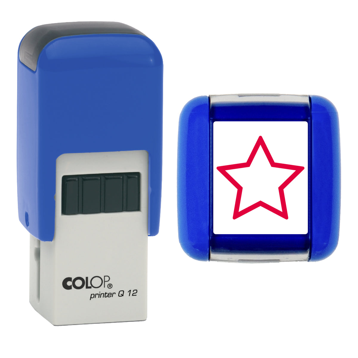 Star - Loyalty Card Self-Inking Stamp - COLOP Q12 - 12 x 12mm - red ink