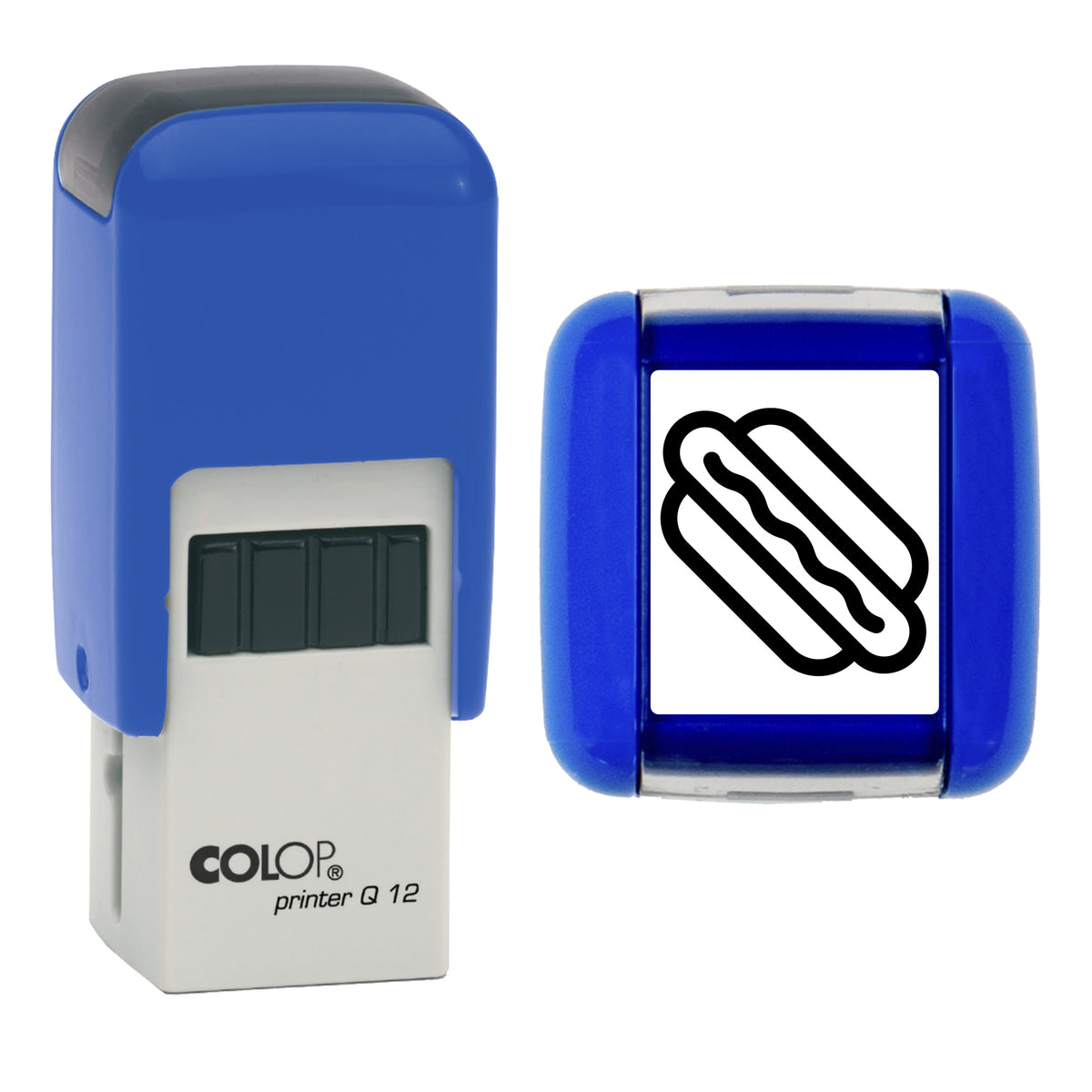 Hotdog - Loyalty Card Self-Inking Stamp - COLOP Q12 - 12 x 12mm - black ink