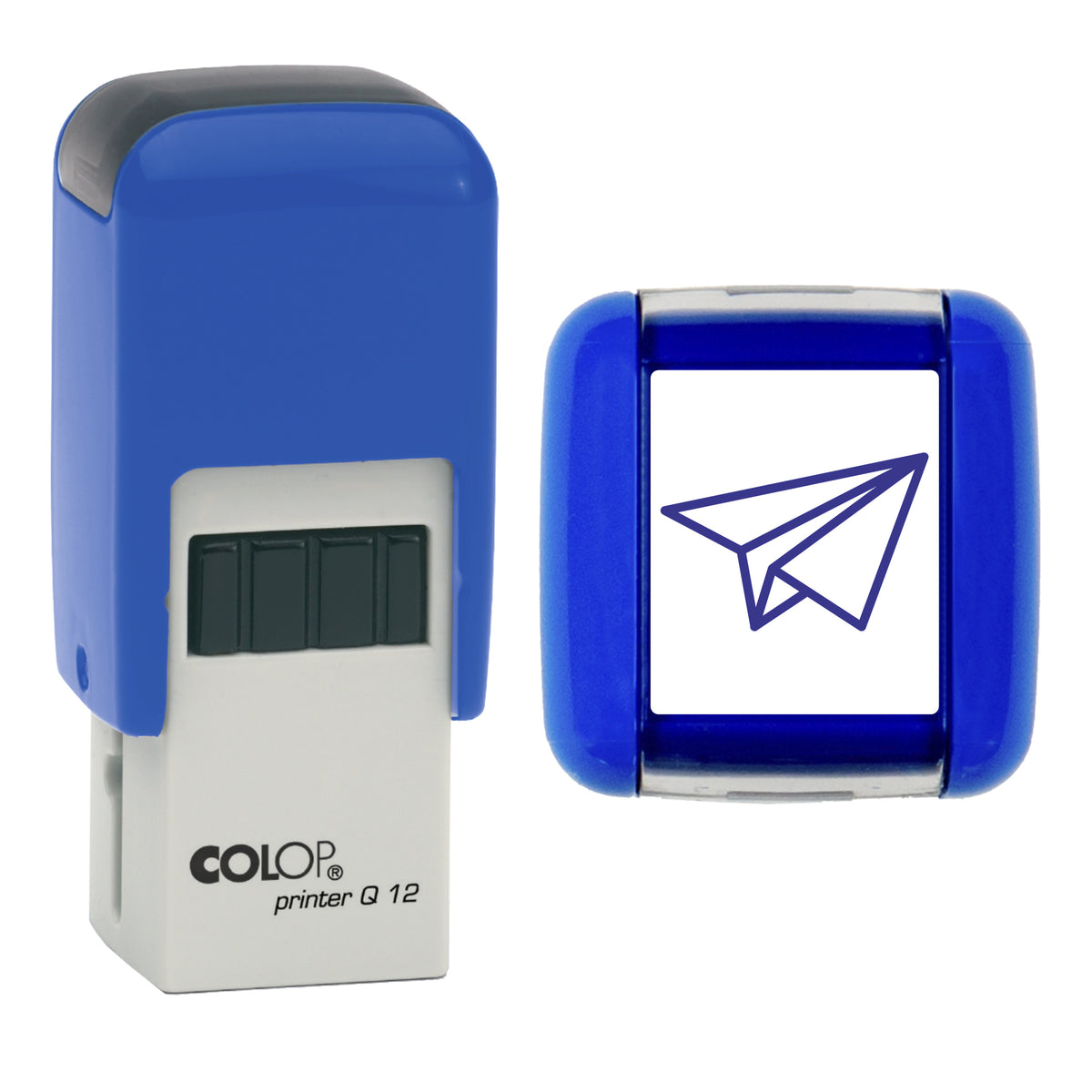 Paper Plane - Loyalty Card Self-Inking Stamp - COLOP Q12 - 12 x 12mm - violet ink
