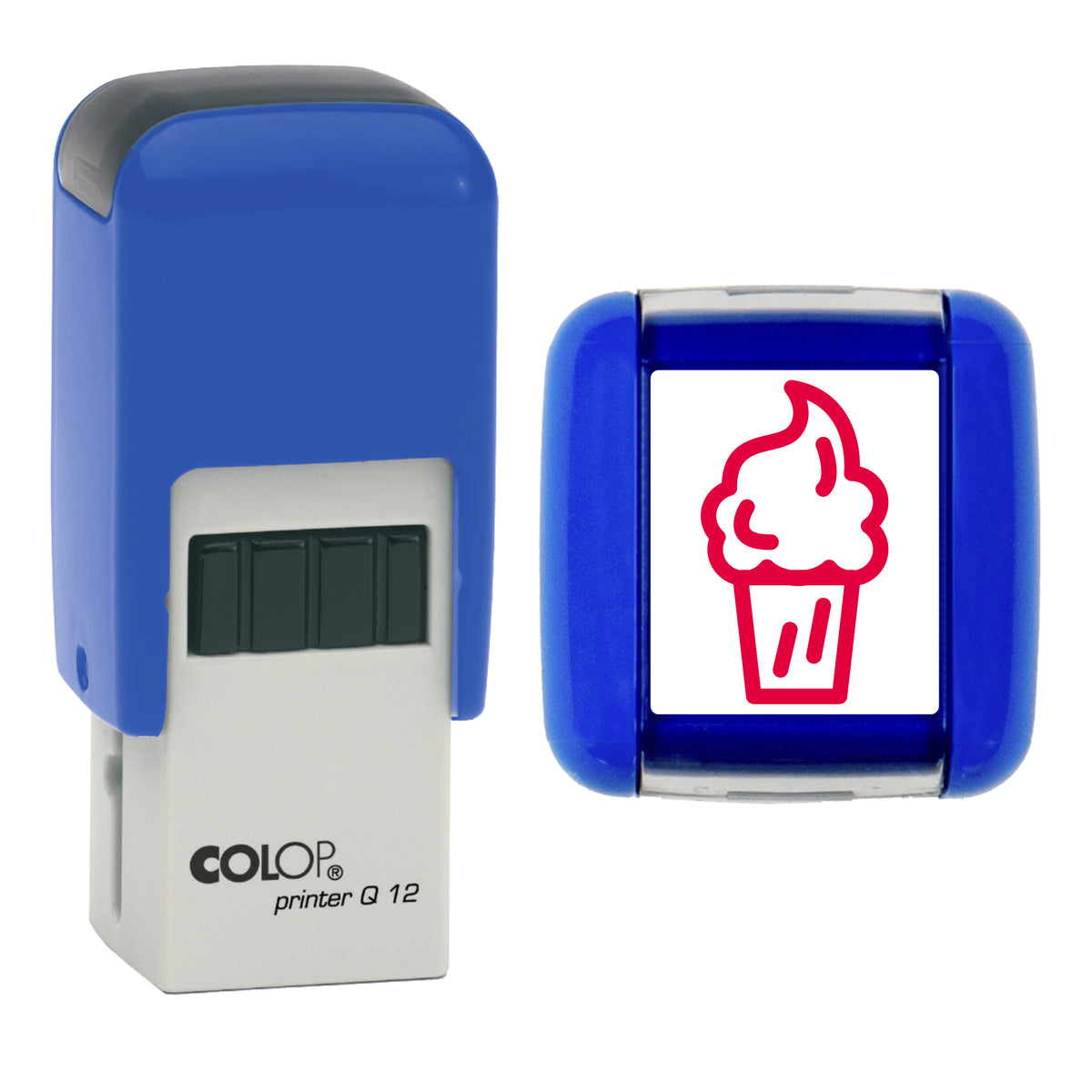 Ice Cream - Loyalty Card Self-Inking Stamp - COLOP Q12 - 12 x 12mm - red ink
