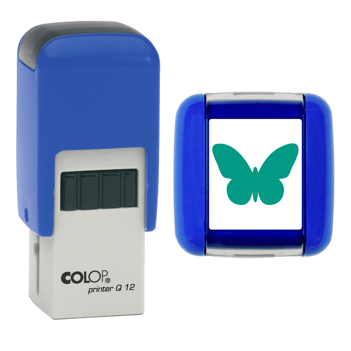 Butterfly - Loyalty Card Self-Inking Stamp - COLOP Q12 - 12 x 12mm - green ink