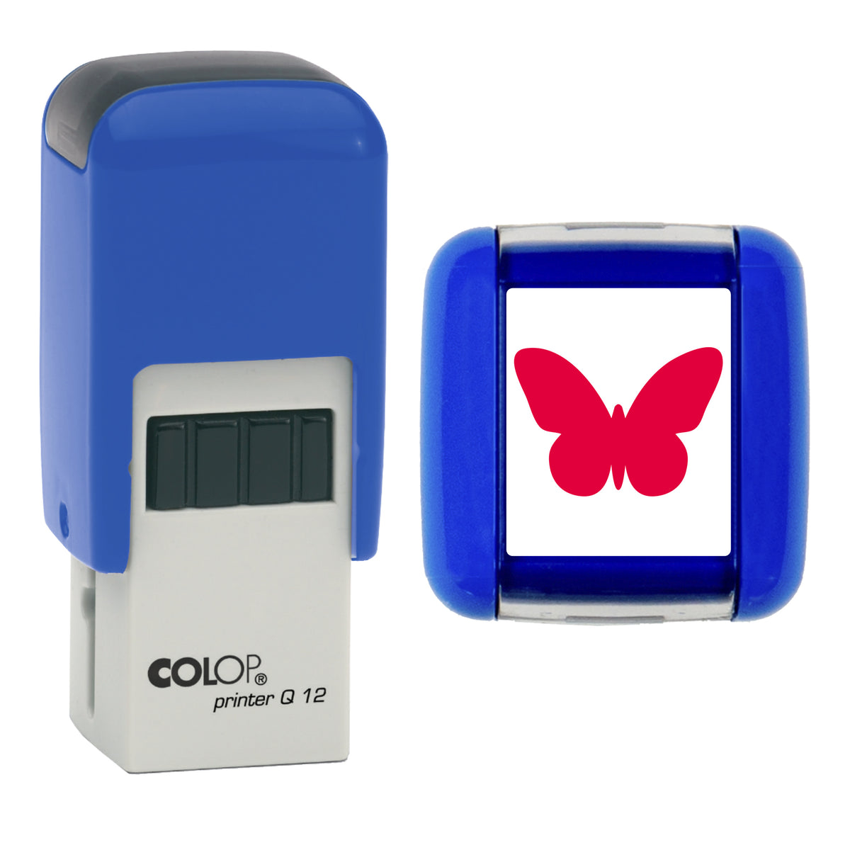 Butterfly - Loyalty Card Self-Inking Stamp - COLOP Q12 - 12 x 12mm - red ink