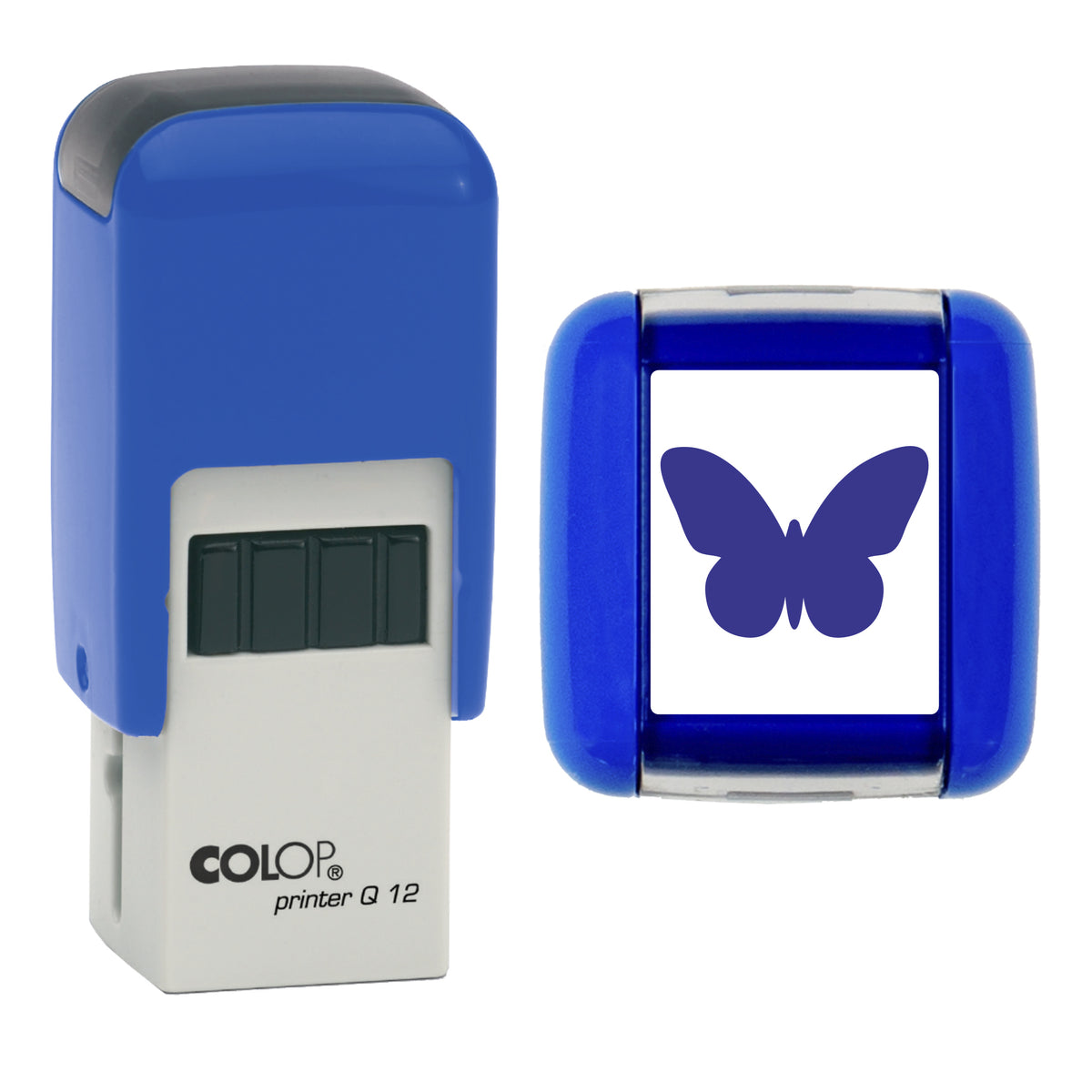 Butterfly - Loyalty Card Self-Inking Stamp - COLOP Q12 - 12 x 12mm - violet ink