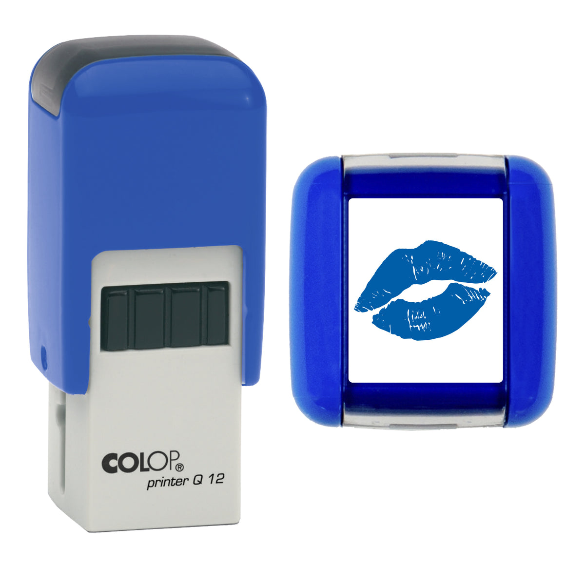 Lips - Loyalty Card Self-Inking Stamp - COLOP Q12 - 12 x 12mm - blue ink