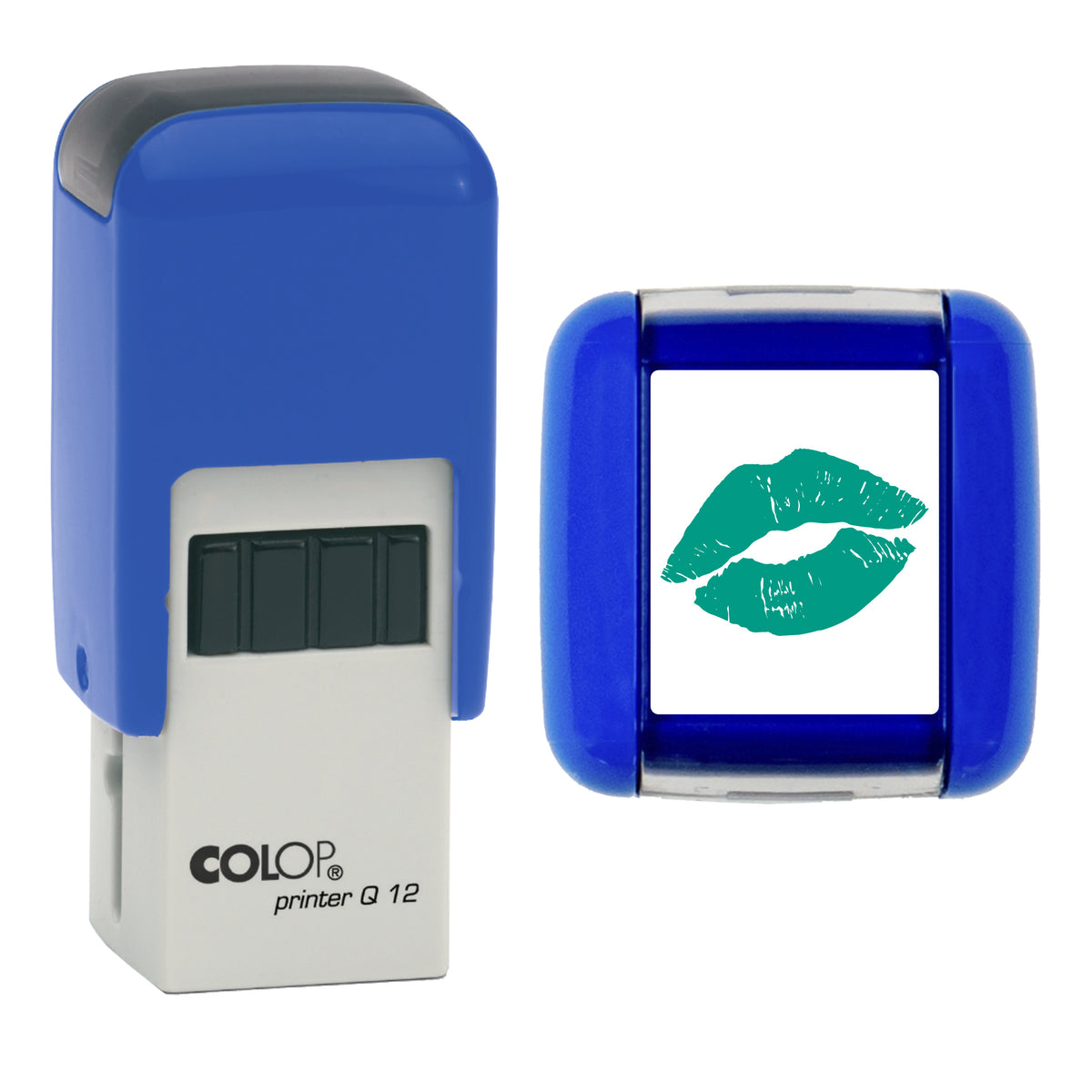 Lips - Loyalty Card Self-Inking Stamp - COLOP Q12 - 12 x 12mm - green ink