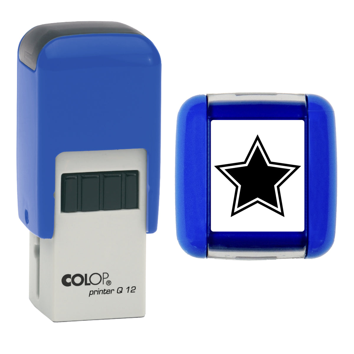 Double Star - Loyalty Card Self-Inking Stamp - COLOP Q12 - 12 x 12mm - black ink