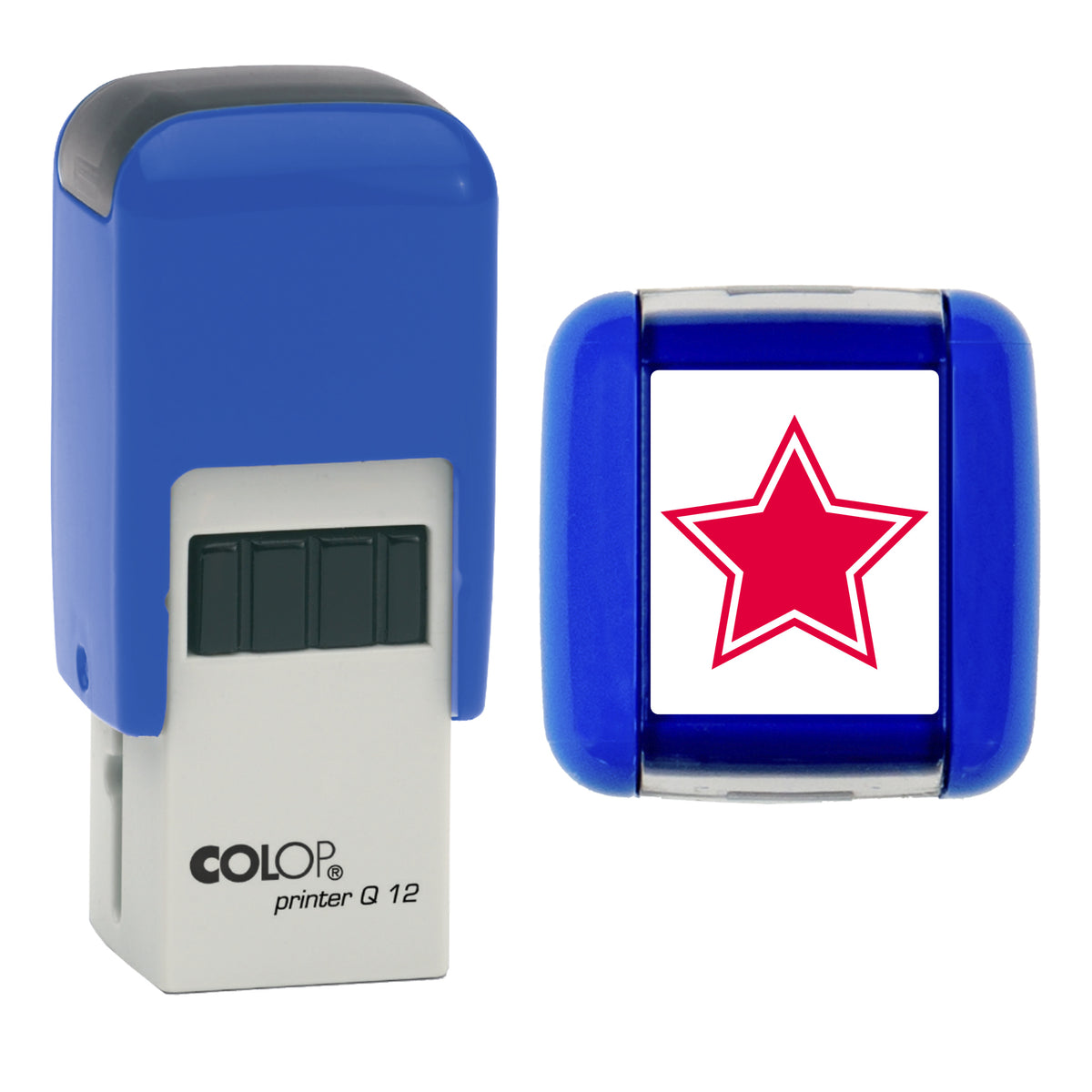 Double Star - Loyalty Card Self-Inking Stamp - COLOP Q12 - 12 x 12mm - red ink