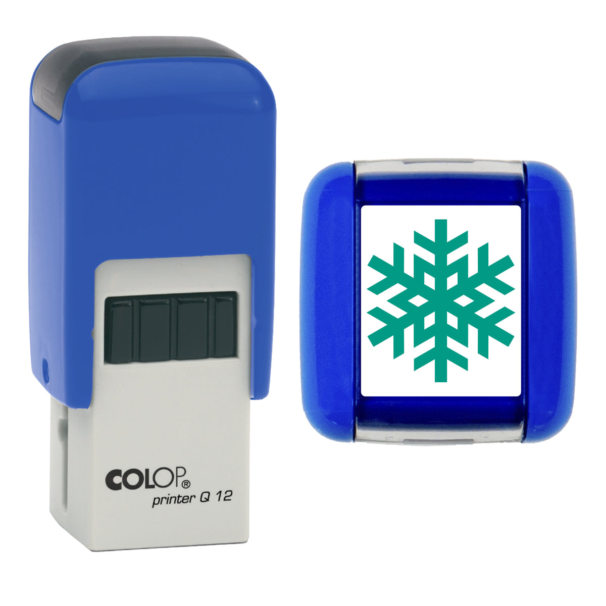 Snowflake - Christmas - Loyalty Card Self-Inking Stamp - COLOP Q12 - 12 x 12mm - green ink
