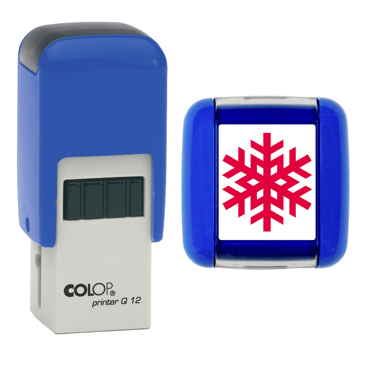 Snowflake - Christmas - Loyalty Card Self-Inking Stamp - COLOP Q12 - 12 x 12mm - red ink