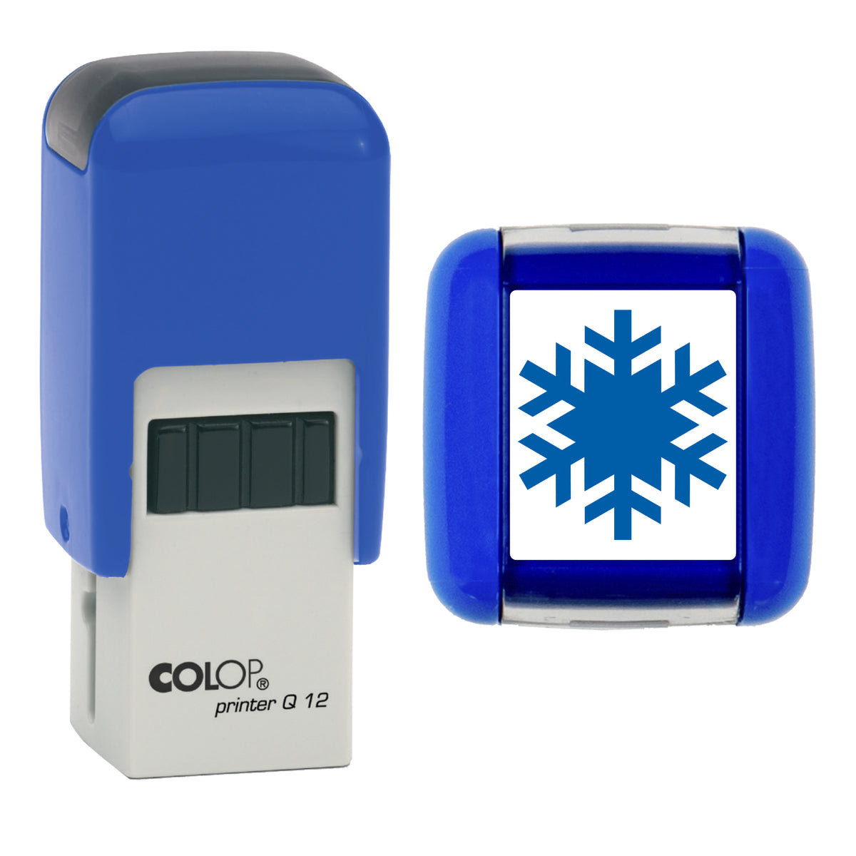 Snowflake - Christmas - Loyalty Card Self-Inking Stamp - COLOP Q12 - 12 x 12mm - blue ink