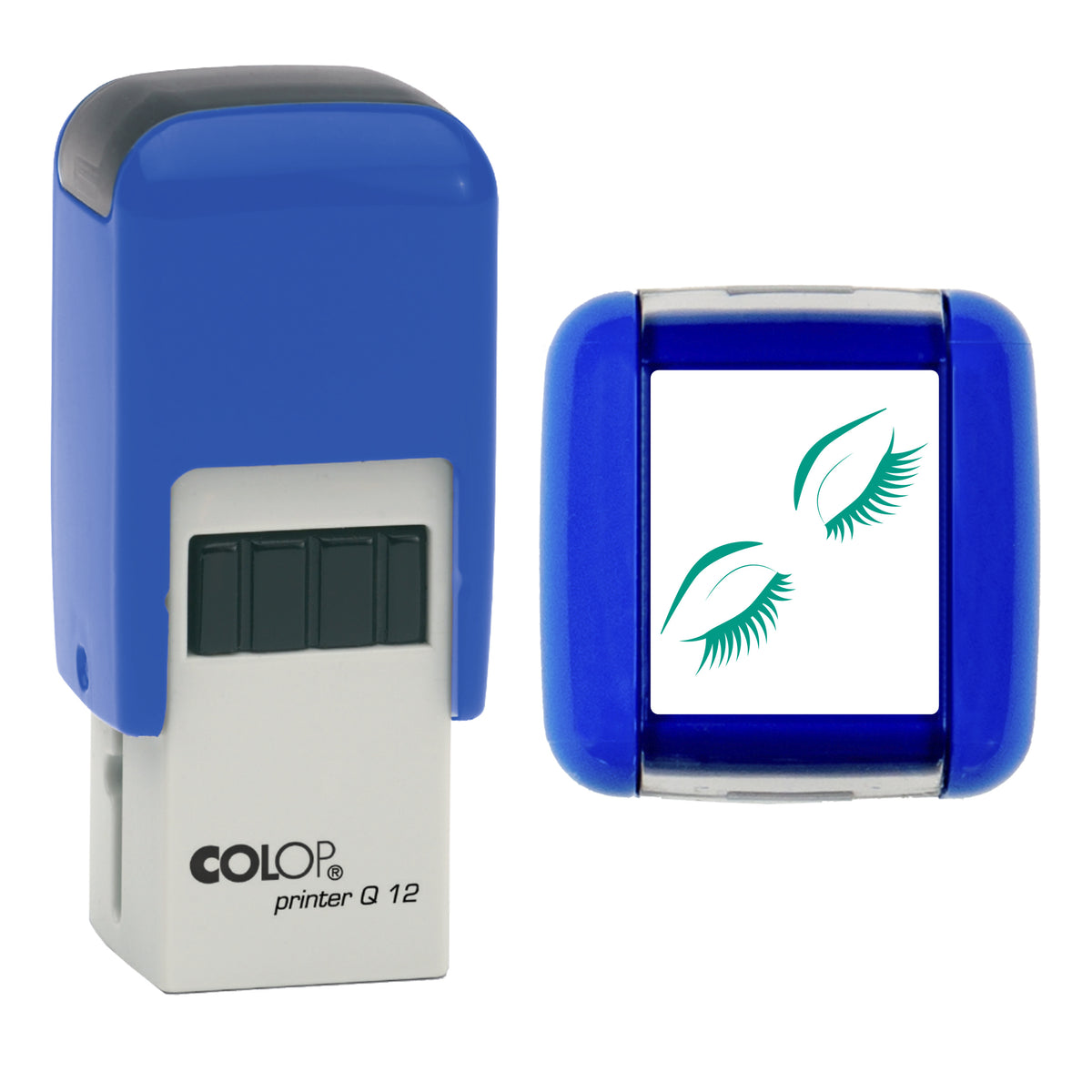 Lashes And Brows - Loyalty Card Self-Inking Stamp - COLOP Q12 - 12 x 12mm - green ink