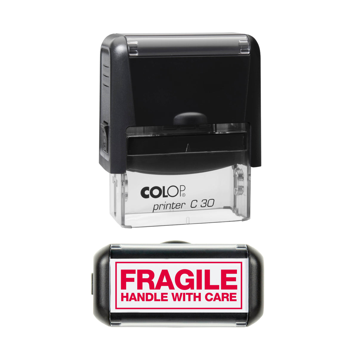 Fragile Handle With Care Rubber Stamp - 45mm x 18mm Impression