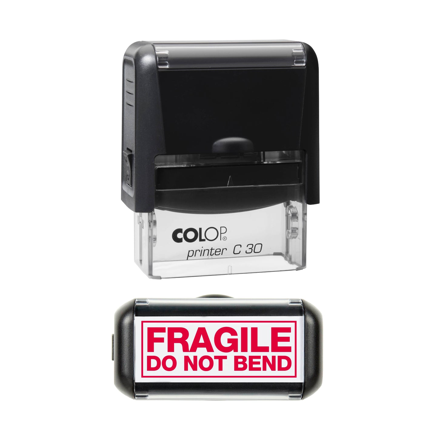 Fragile Do Not Bend Rubber Stamp - 45mm x 18mm Impression