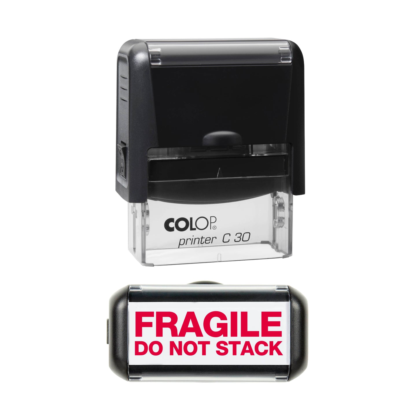 Fragile Do Not Stack Rubber Stamp - 45mm x 18mm Impression