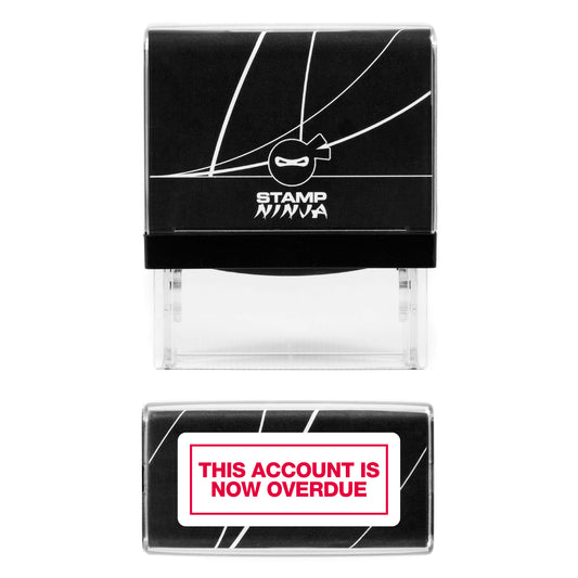This Account Is Now Overdue With Border - Rubber Stamp - 45mm x 18mm Impression