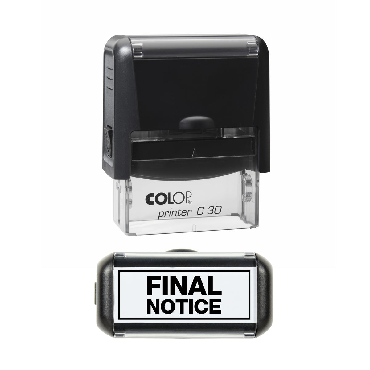 Final Notice With Border - COLOP C30 45 x 18mm self-inking stamp - Black ink