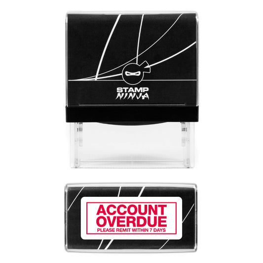 Account Overdue - With Border - Rubber Stamp - 45mm x 18mm Impression
