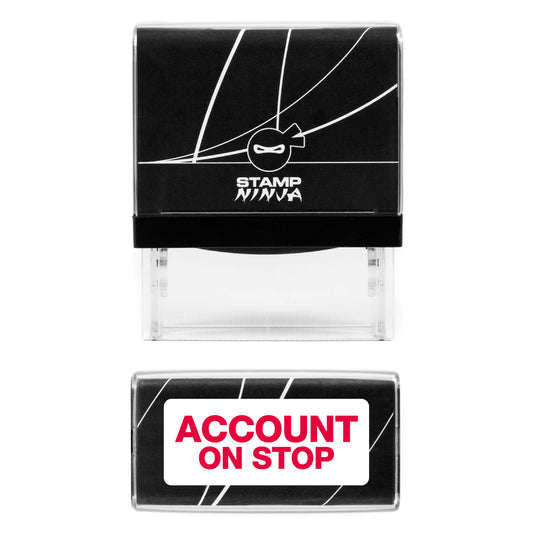 Account On Stop - Rubber Stamp - 45mm x 18mm Impression