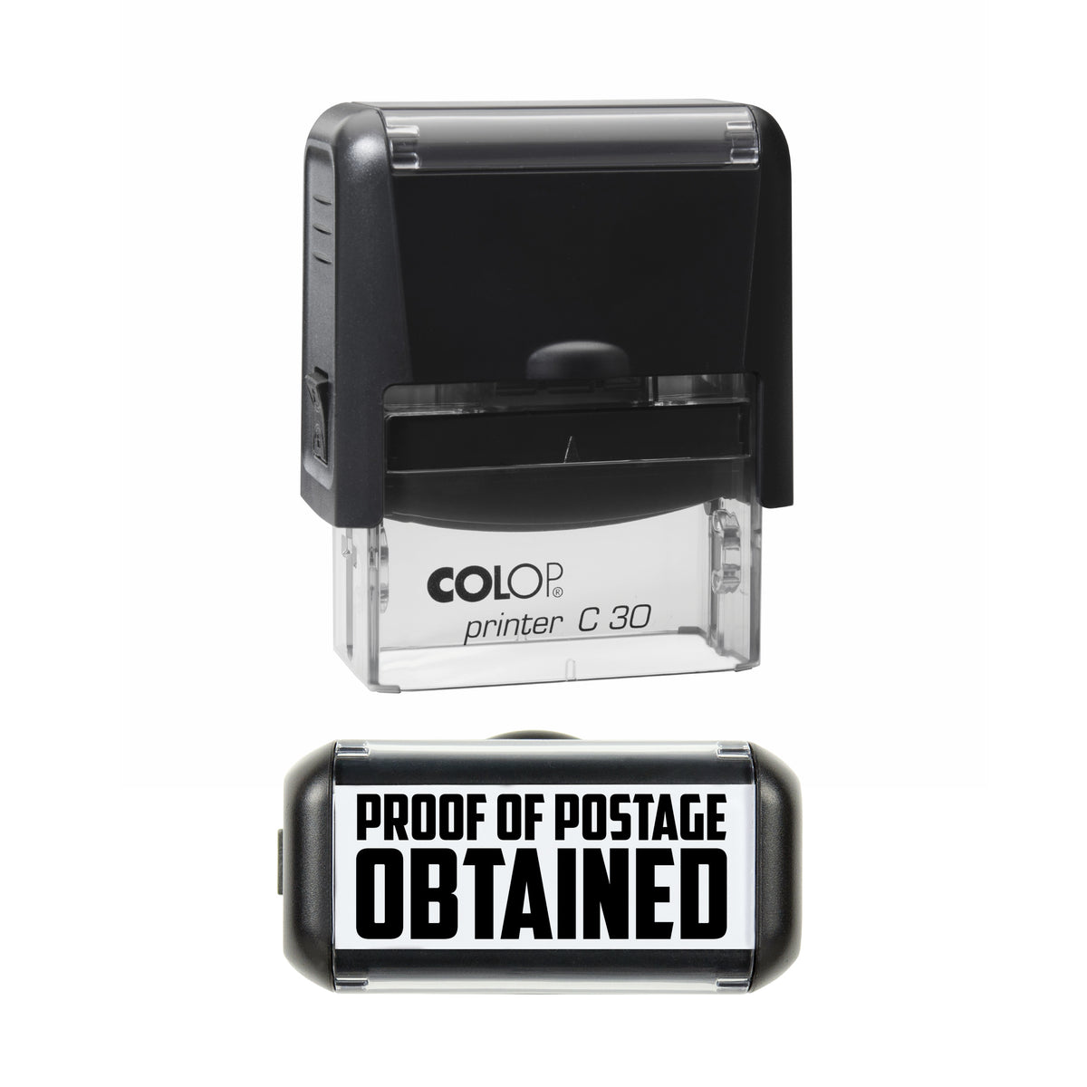 Proof Of Postage Obtained - Self-Inking Stamp - COLOP C30 - 45 x 18mm - black ink
