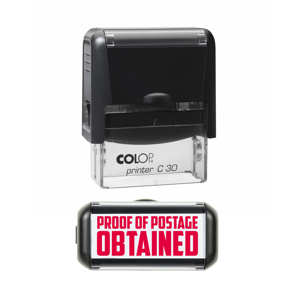 Proof Of Postage Obtained - Self-Inking Stamp - COLOP C30 - 45 x 18mm - red ink