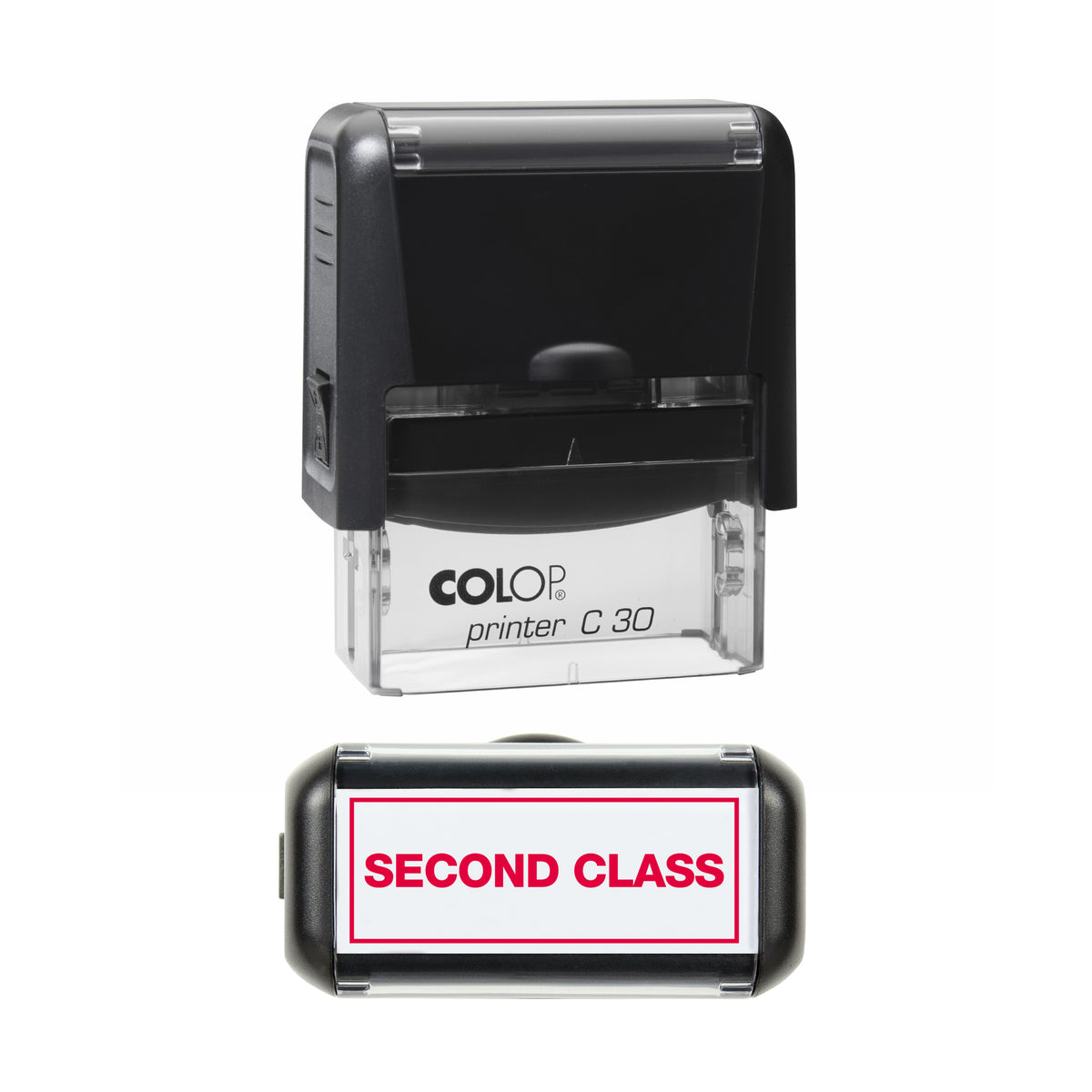 Second Class With Border - Self-Inking Stamp - COLOP C30 - 45 x 18mm - red ink