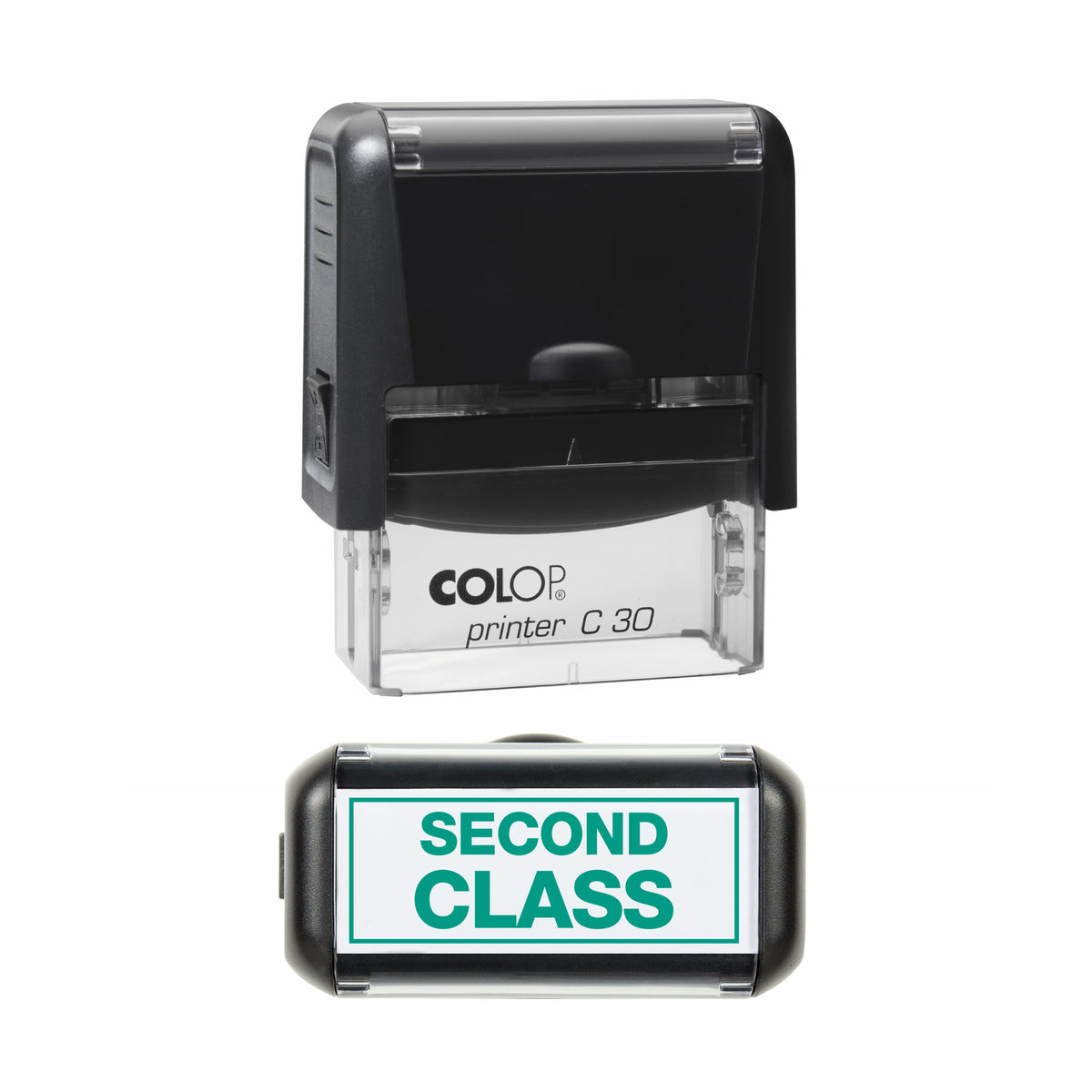 Second Class With Border - Self-Inking Stamp - COLOP C30 - 45 x 18mm - green ink