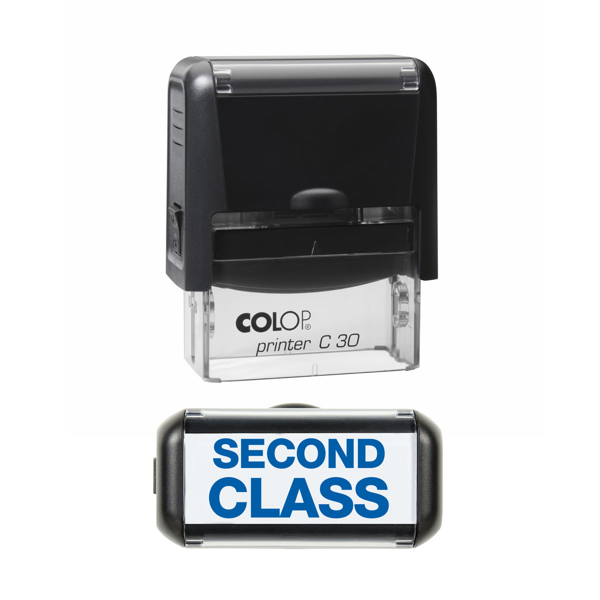 Second Class - Self-Inking Stamp - COLOP C30 - 45 x 18mm - blue ink