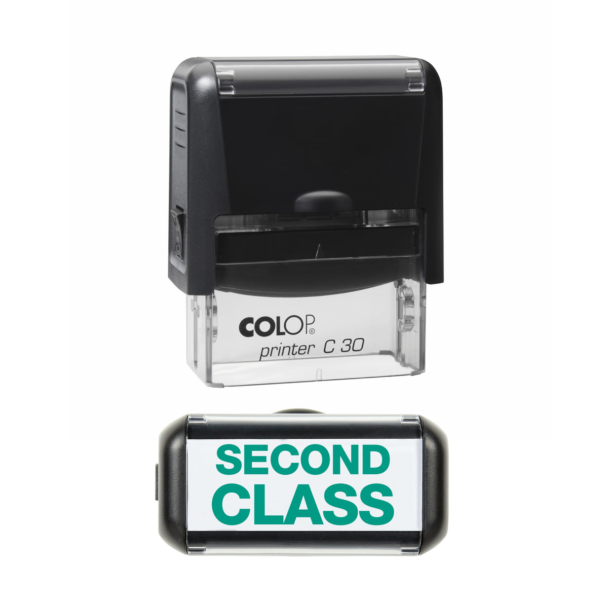 Second Class - Self-Inking Stamp - COLOP C30 - 45 x 18mm - green ink