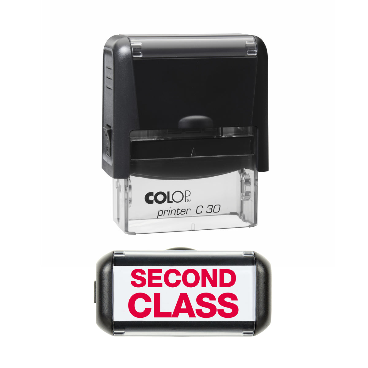 Second Class - Self-Inking Stamp - COLOP C30 - 45 x 18mm - red ink