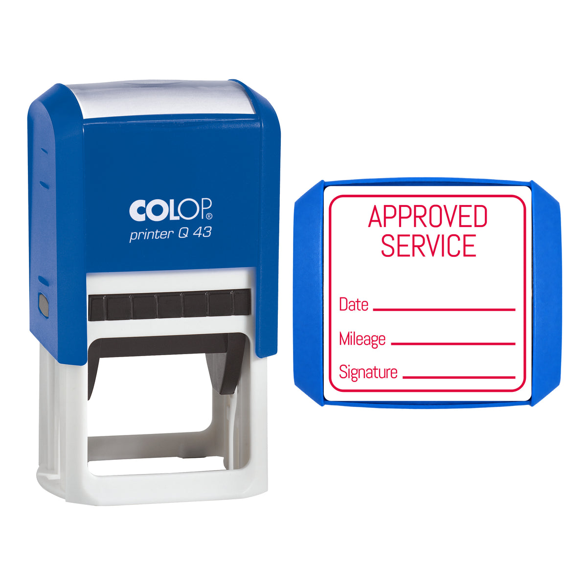 Approved Service - With Outline - Self-Inking Stamp - COLOP Q43 - 43 x 43mm - red ink